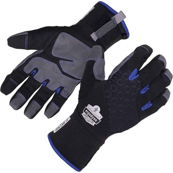 Waterproof Work Gloves, Thermal Insulated, Touchscreen, Reinforced Palms Black - Picture 7 of 7
